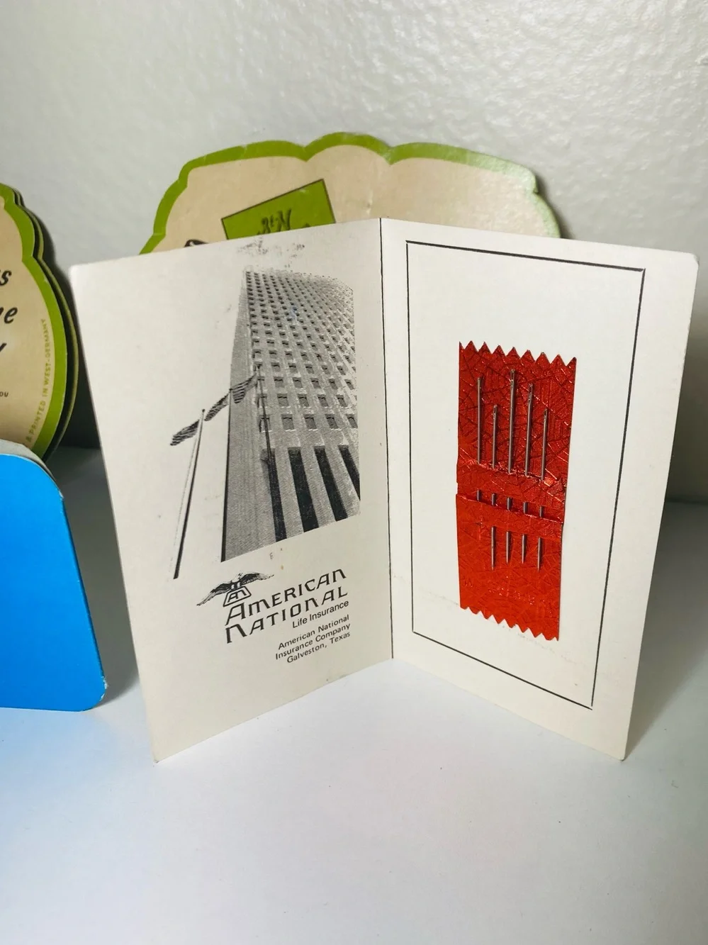 5 Vintage NeedleCards: Seven Eleven, American National, Stop & Shop, GW, Speedee